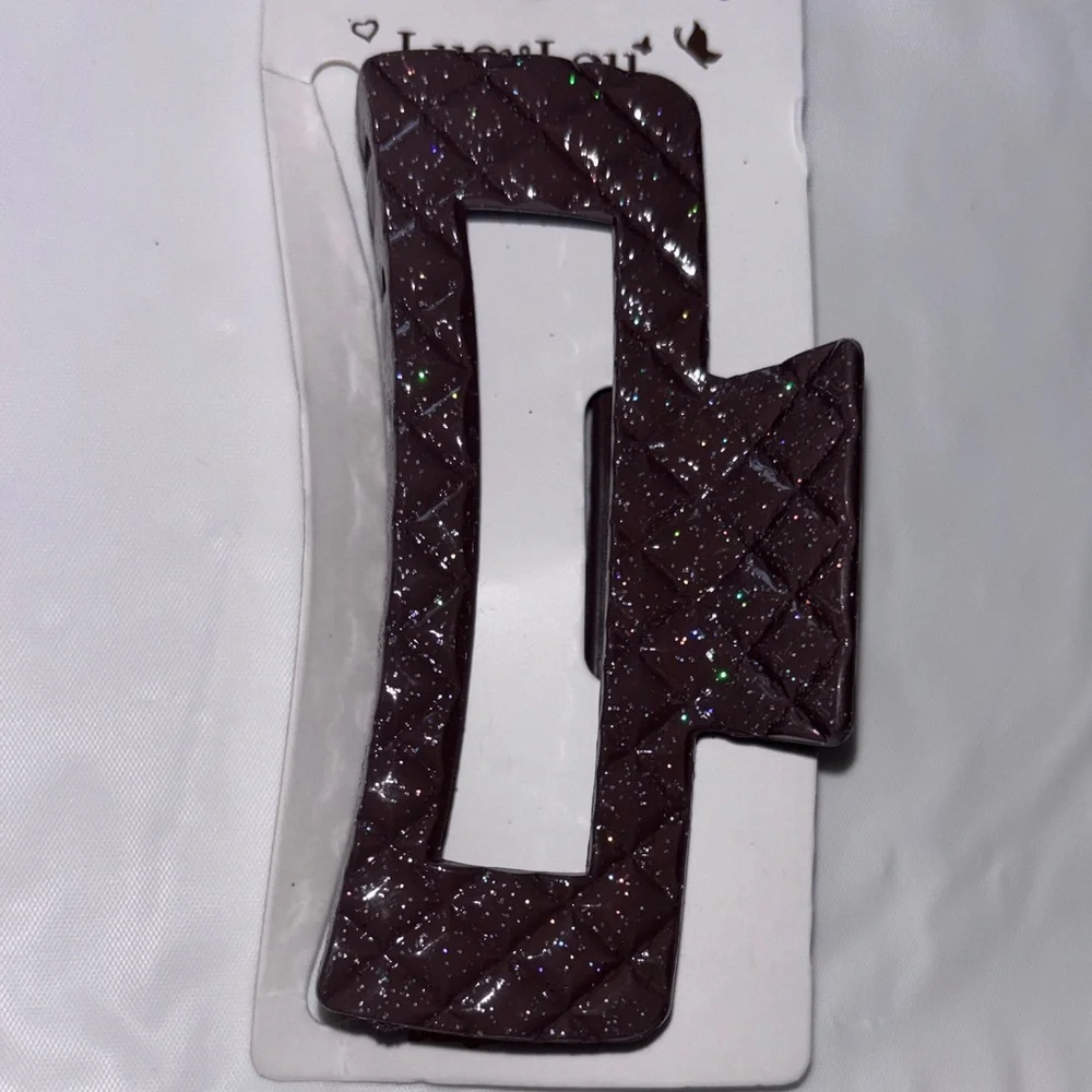Elegant Brown & Glitter Hair Clip
